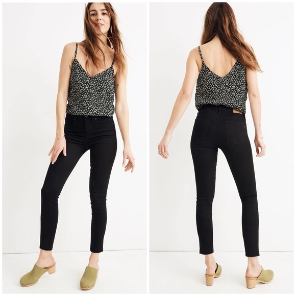 MADEWELL 9” High Rise Skinny Crop Jean In Black - Picture 1 of 5